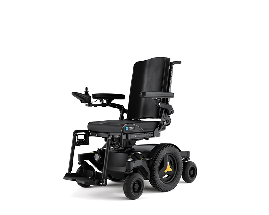 M1 mid-wheel drive indoor powerchairs at an angle