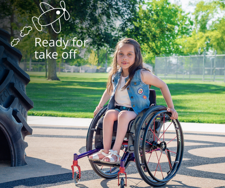 TiLite Pilot paediatric wheelchair outside