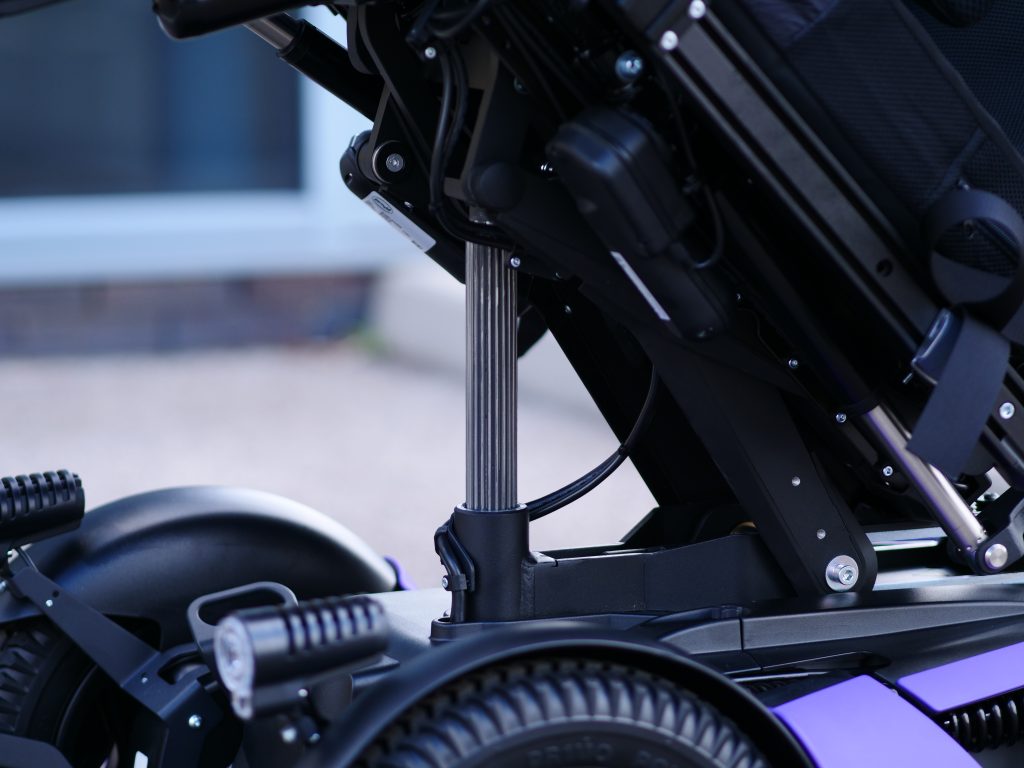 F5 VS Corpuse standing powerchair in purple